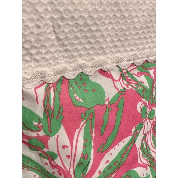 Lilly Pulitzer Strapless Dress Size 4 Tie Back Floral White Green Pink EUC!!! - Picture 3 of 4
